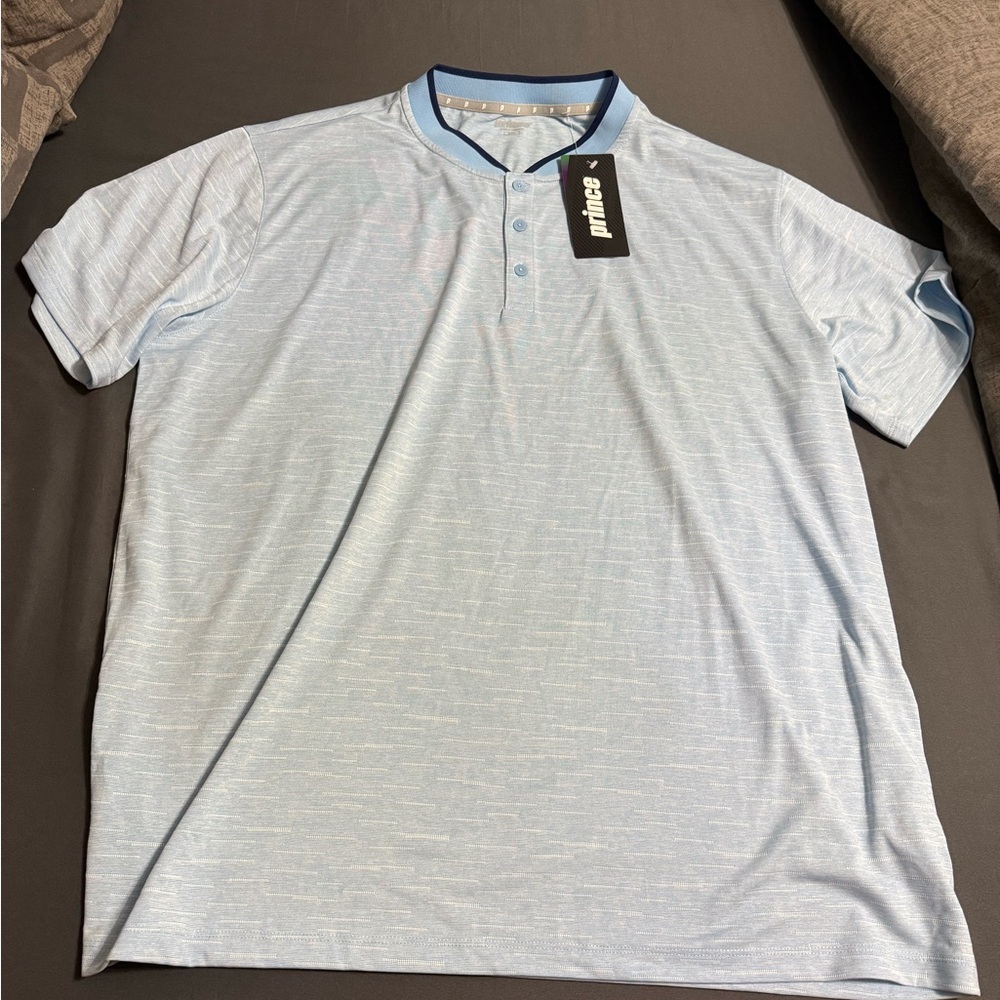 Light Blue Prince Men's Henley Shirt